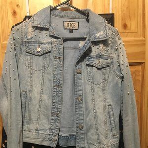 Light denim, pearl-embellished jacket